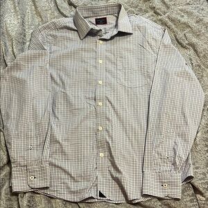 UNTUCKit Men's Beige and White Checkered Shirt